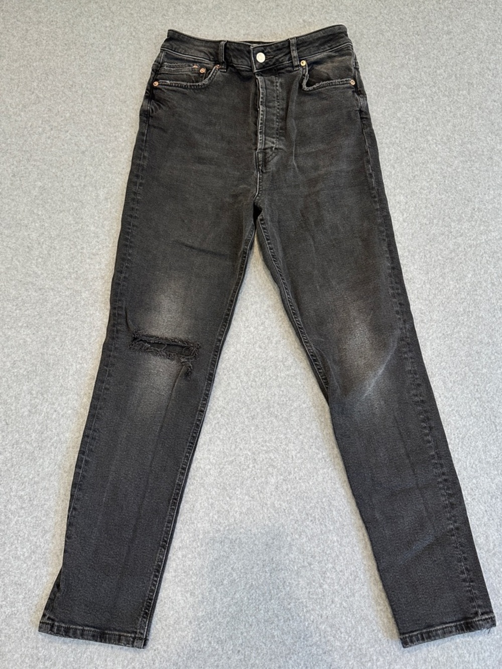 We The Free Zuri Mom Jeans Black Distressed Jeans